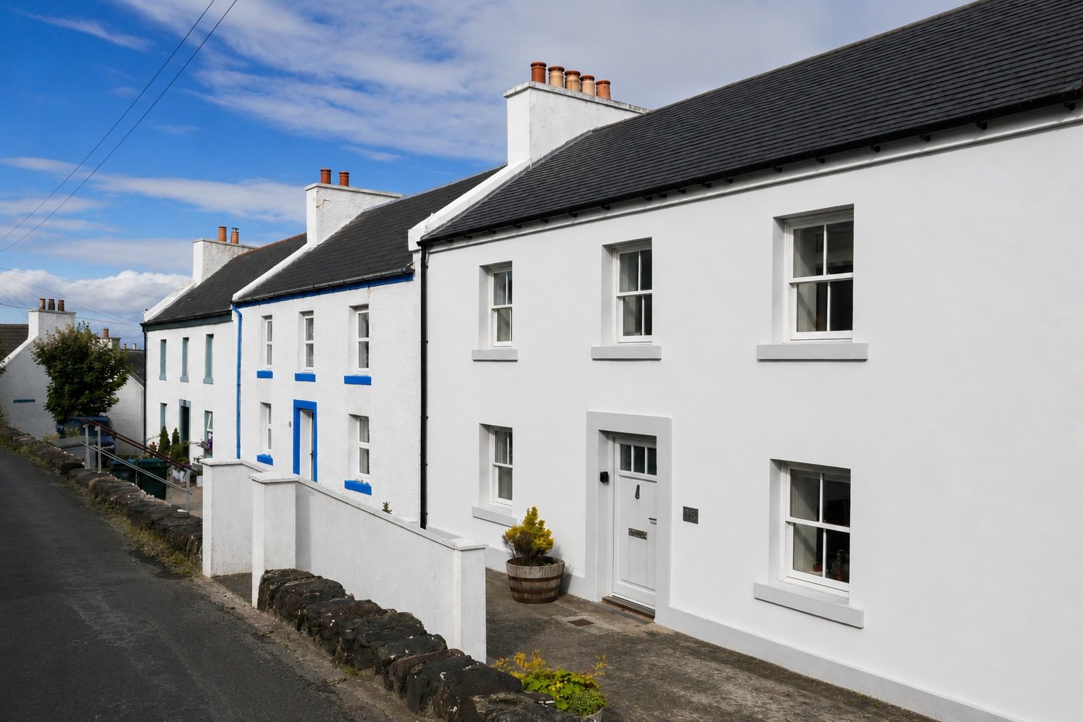 Rosgorm Cottage and Main Street, Port Charlotte, Islay